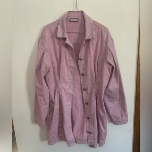 Pink Jean Jacket With Shaping Waist